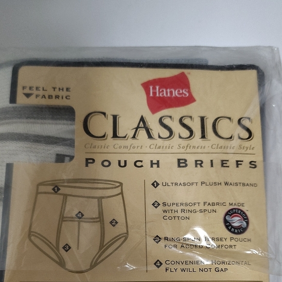 Vintage 2001 Hanes Classics  White Pouch Briefs Sz XL 3 Pack - Picture 5 of 9
